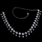 Preview: Ketten-Gürtel mit glänzenden Strass-Tropfen- silber