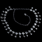 Preview: Ketten-Gürtel mit glänzenden Strass-Tropfen- silber