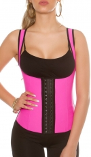 Preview: Neopren Shapewear im Corsagen-Style - schwarz/pink