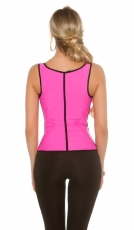 Preview: Neopren Shapewear im Corsagen-Style - schwarz/pink