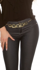 Preview: Glänzender Hüftgürtel mit verstellbarer Kette - gold