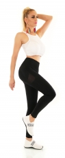 Preview: Figurbetonte Push Up Leggings im High Waist-Look - schwarz