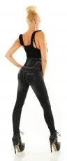 Preview: High Waist Leggings im Jeans-Look - schwarz