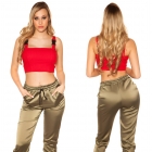 Preview: Sexy bauchfreies Crop-Top in rot