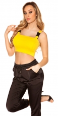 Sexy bauchfreies Crop-Top in yellow sun