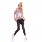 Preview: Modische Crash-Jeans im Boyfriend-Style mit Zier-Buttons in vintage black