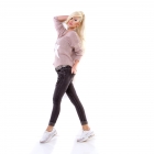 Preview: Modische Crash-Jeans im Boyfriend-Style mit Zier-Buttons in vintage black