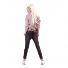 Preview: Modische Crash-Jeans im Boyfriend-Style mit Zier-Buttons in vintage black