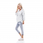 Preview: Moderne Baumwoll-Bluse mit Glitzer-Sternchen - stone