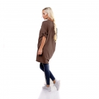 Preview: Oversize-Longpullover mit Schnürleiste - khaki
