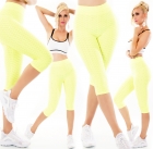 Preview: Capri- Push Up Leggings im High Waist-Look - yellow sun
