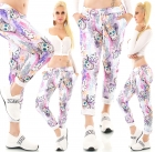 Preview: Modische Freizeithose mit frechen Skull-Prints in multicolor/lila