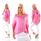 Preview: Longsleeve mit sexy Rücken-Ausschnitt- pink