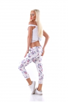 Preview: Ausgefallene Baggy-Hose mit Zierknopfleiste - blau/pink