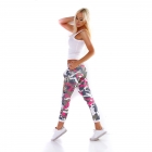 Preview: Moderne Freizeithose mit bunten Patches - pink