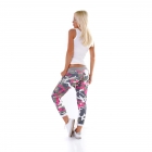 Preview: Moderne Freizeithose mit bunten Patches - pink