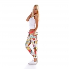 Süsse Baumwollhose mit bunten Aquarell-Muster - multicolor
