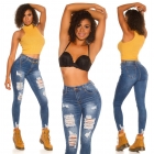 Preview: Sexy Skinny-Jeans im modischen destroyed Look - blue washed