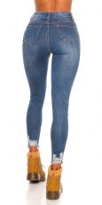 Preview: Sexy Skinny-Jeans im modischen destroyed Look - blue washed