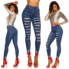Preview: Sexy Skinny-Jeans mit Vintage-Effekten - blue washed