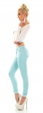 Preview: Dünne Sommer Jeans mit sexy Push Up Effekt in türkis