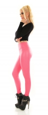 Preview: Modische Thermo-Leggings im sexy Wetlook - pink