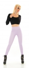 Preview: Modische Thermo-Leggings im sexy Wetlook - flieder