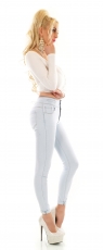Preview: Figurbetonte High Waist Jeans im Corsage Look mit Schnürung - ice blue