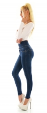 Preview: Figurbetonte High Waist Push Up Jeans im Corsage Look - dark blue