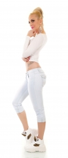 Preview: Capri-Jeans im Flap Pokets Style mit Kontrastnähten in light blue