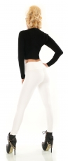 Preview: Modische Thermo-Leggings im sexy Wetlook - weiß