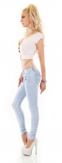 Preview: Skinny-Jeans mit süssen Zier-Zippern in light blue
