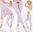 Preview: Baumwollhose im fröhlich bunten Nadelstreifenmuster - neoncoral