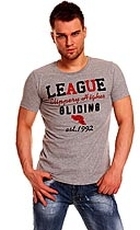 T-Shirt mit Schriftzug-Patches & Stickerei in stone