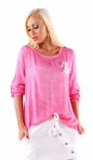 Longsleeve mit sexy Rücken-Ausschnitt- pink