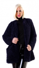 Kuschelweicher Teddyfell-Cardigan - marine