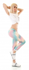 Preview: Freizeithose im bunten Regebogen-Design - multicolor