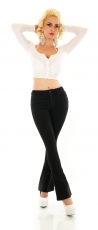 Preview: Stretch-Basic-Jeans im Bootcut-Style tiefschwarz