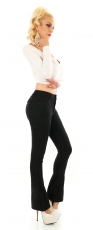 Preview: Stretch-Basic-Jeans im Bootcut-Style tiefschwarz