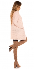 Preview: Weicher Grobstrick-Cardigan - rosa