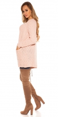 Preview: Weicher Grobstrick-Cardigan - rosa