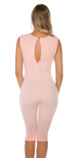 Preview: Sexy Capri Overall mit Schmuckschnalle in lachs