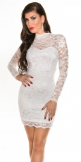 Elegantes Spitzen-Minikleid - weiß