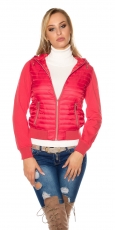 Wattierte Steppjacke mit Reißverschluss - rot