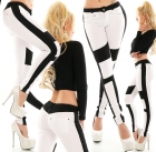 Preview: Sexy Stretch-Jeans mit schönen Kontrast-Effekten - weiß