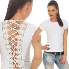 Preview: Sexy Top mit Schnürleiste im Rückenbereich - weiß