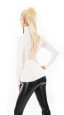 Preview: Schöner Strick-Pullover mit Rollkrangen - weiß